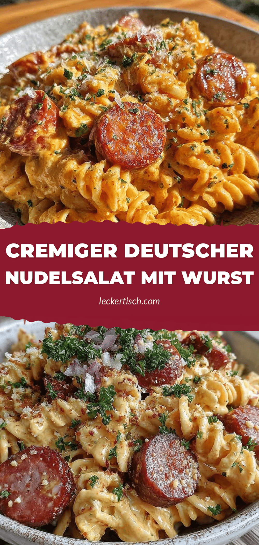 cremiger deutscher Nudelsalat mit Wurst recipe