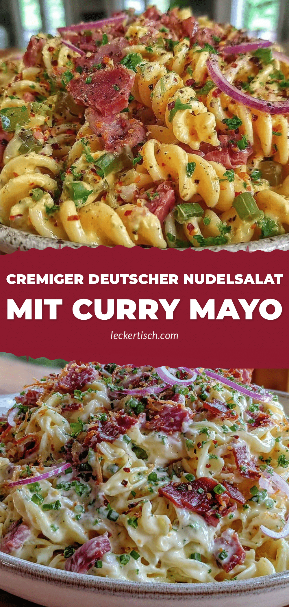 deutscher Nudelsalat mit Curry Mayo recipe