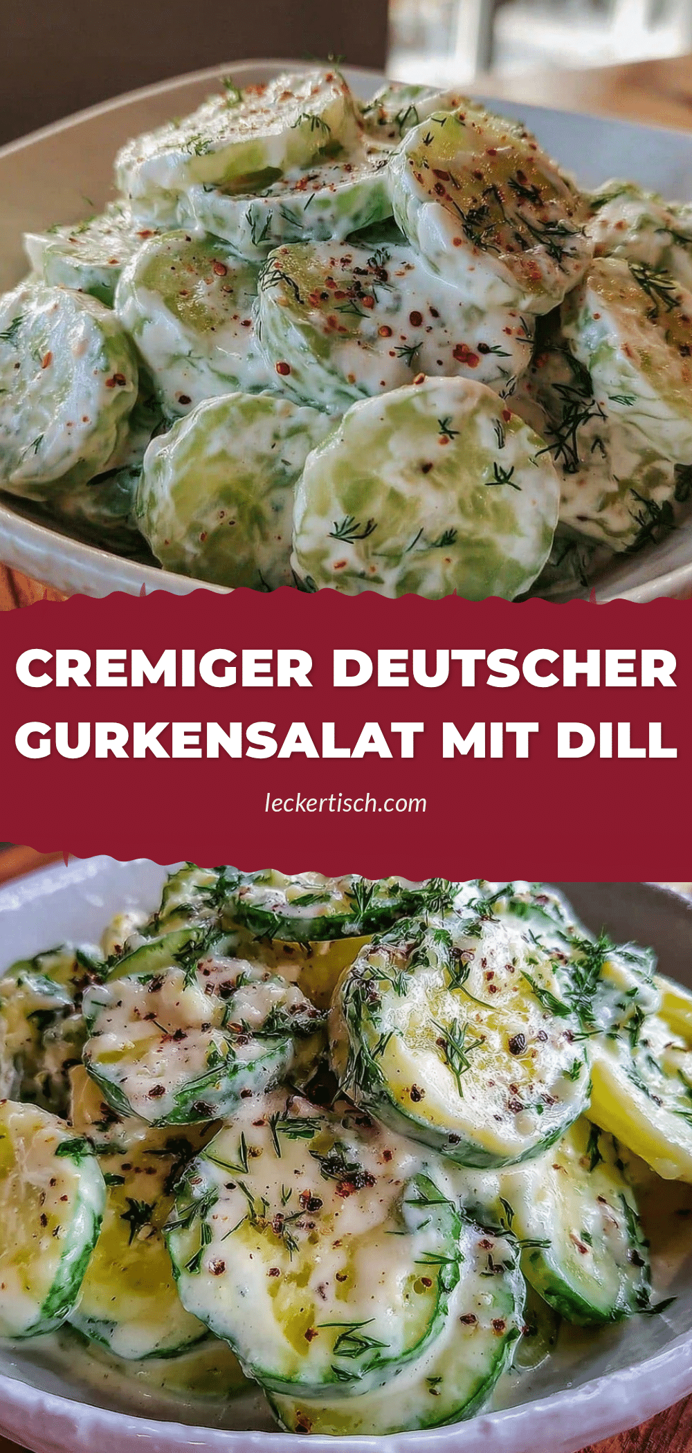 frischer cremiger deutscher gurkensalat mit dill recipe