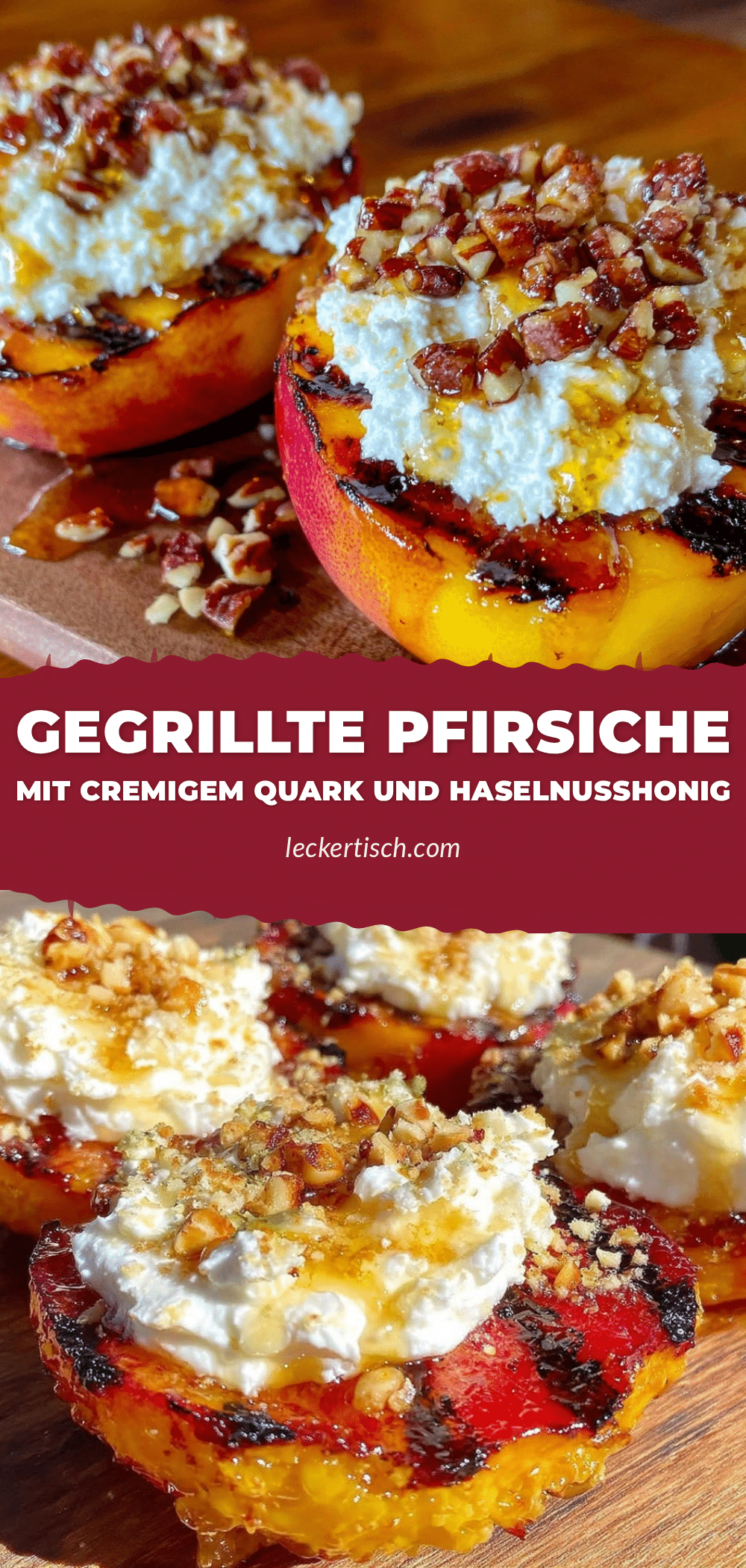 gegrillter Pfirsich mit Quark und Honig recipe