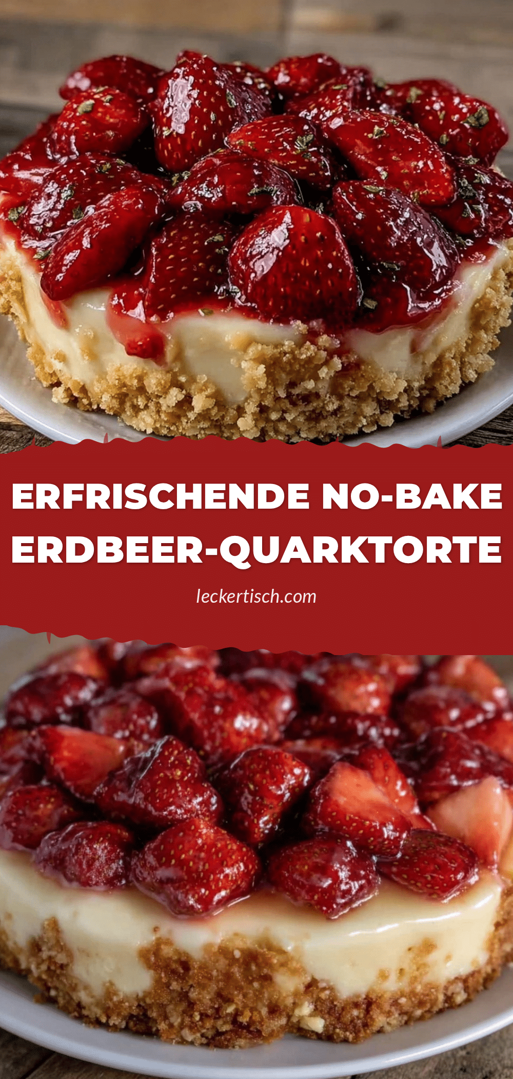 No-Bake Erdbeer-Quarktorte recipe