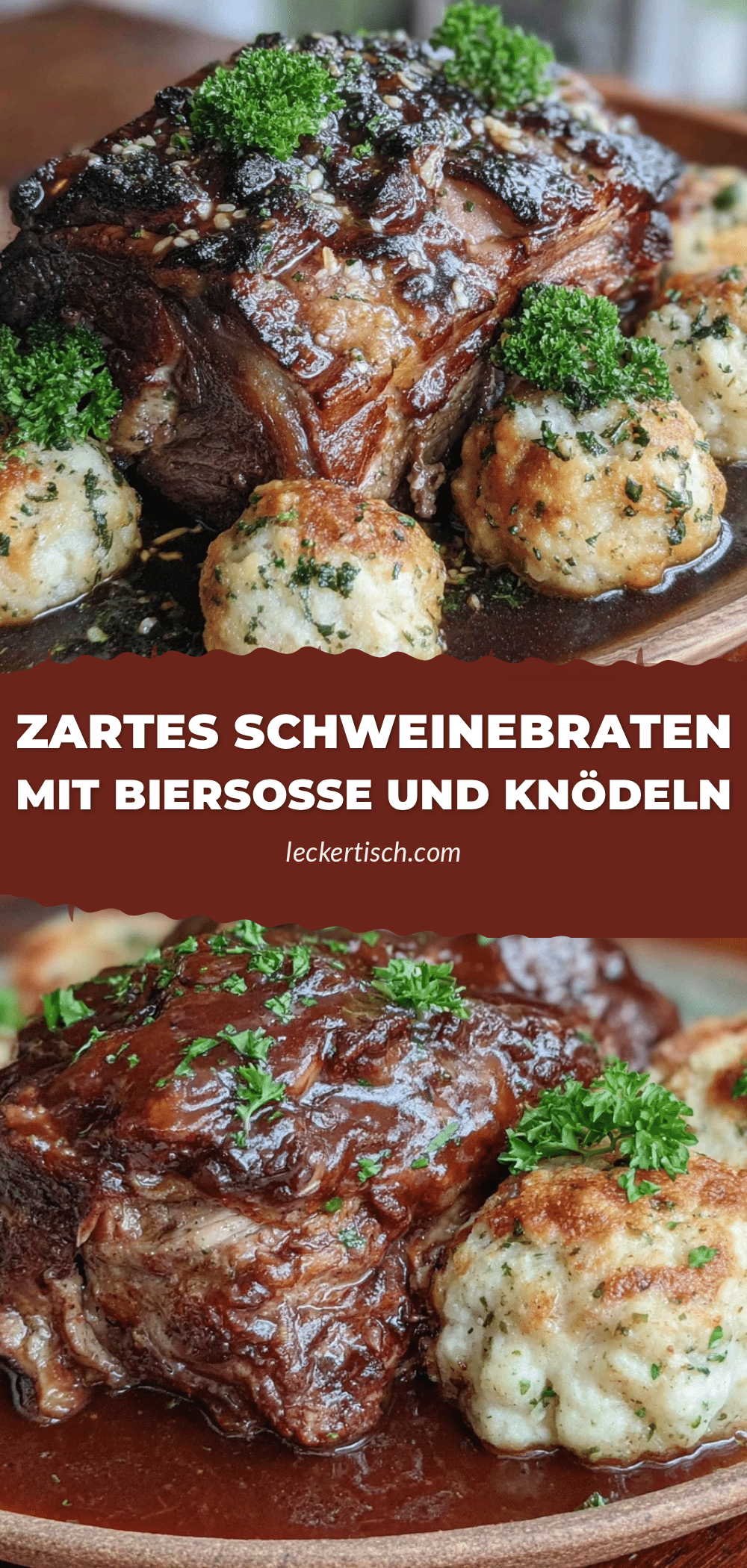 Schweinebraten mit Biersoße und Semmelknödel recipe