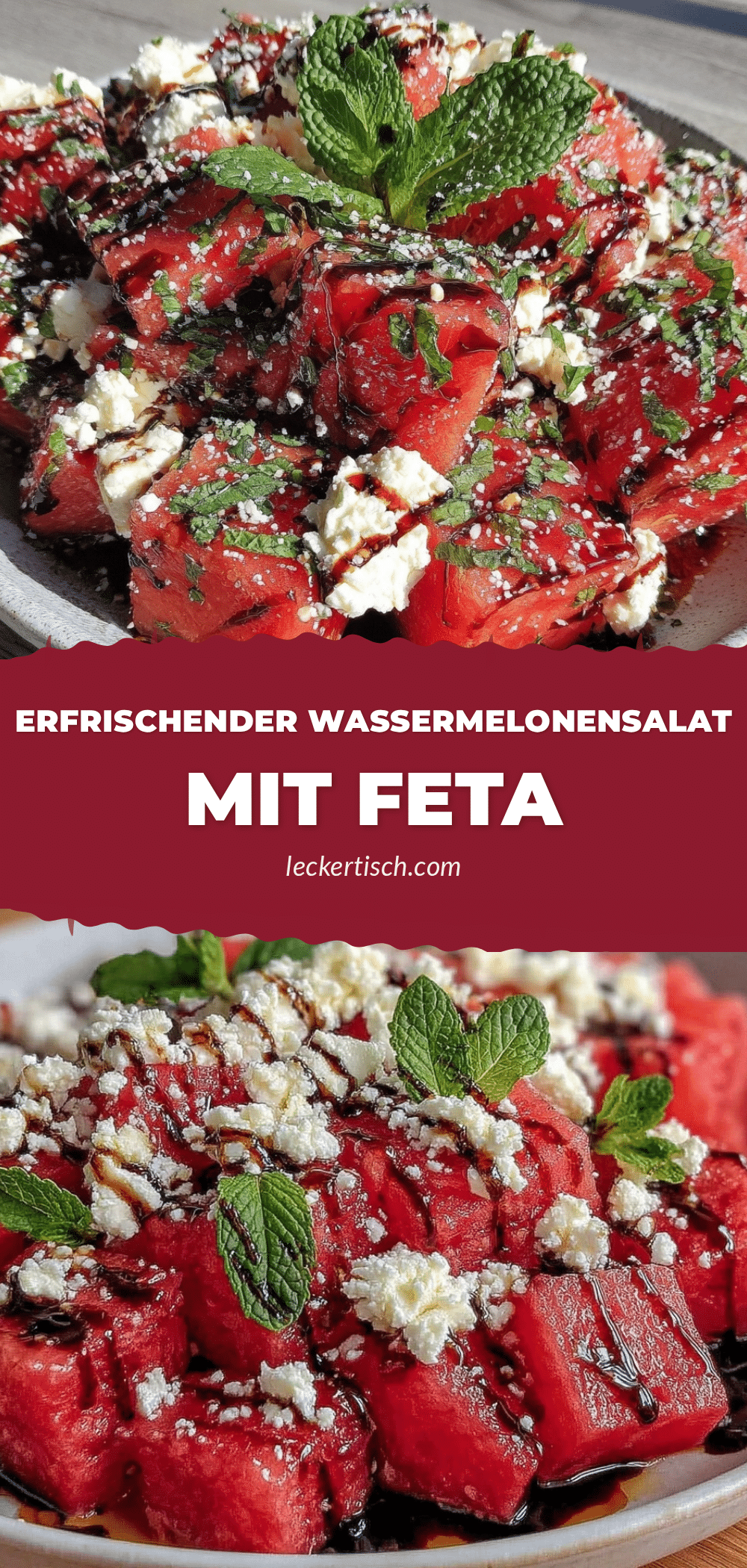 Wassermelonensalat mit Feta und Minze recipe