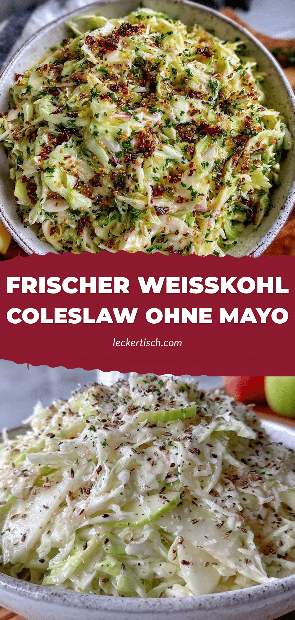 Weißkohl Coleslaw ohne Mayo recipe