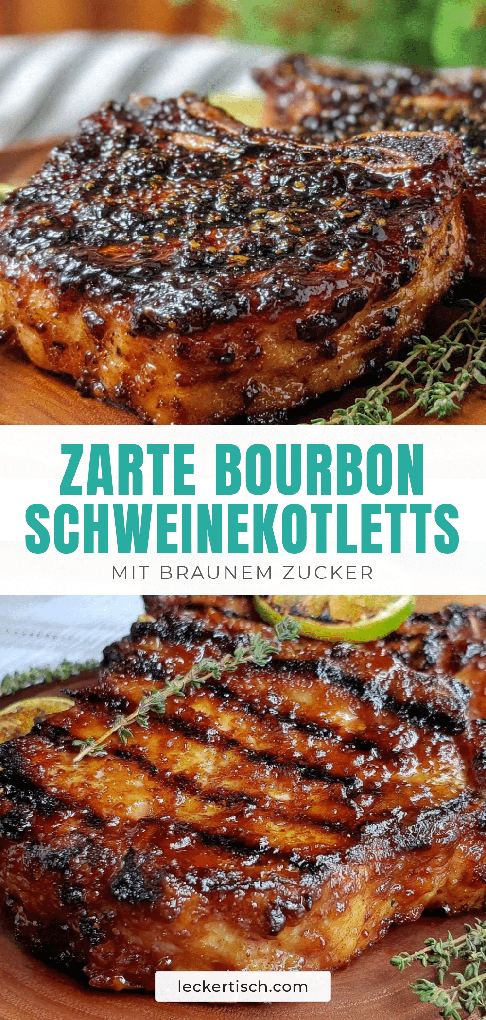 Brown Sugar Bourbon Schweinekoteletts recipe