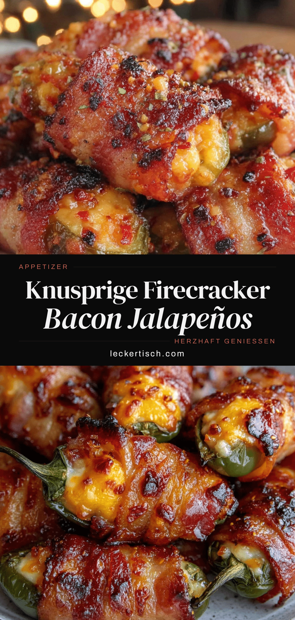 Firecracker Bacon-Wrapped Jalapeño Poppers recipe