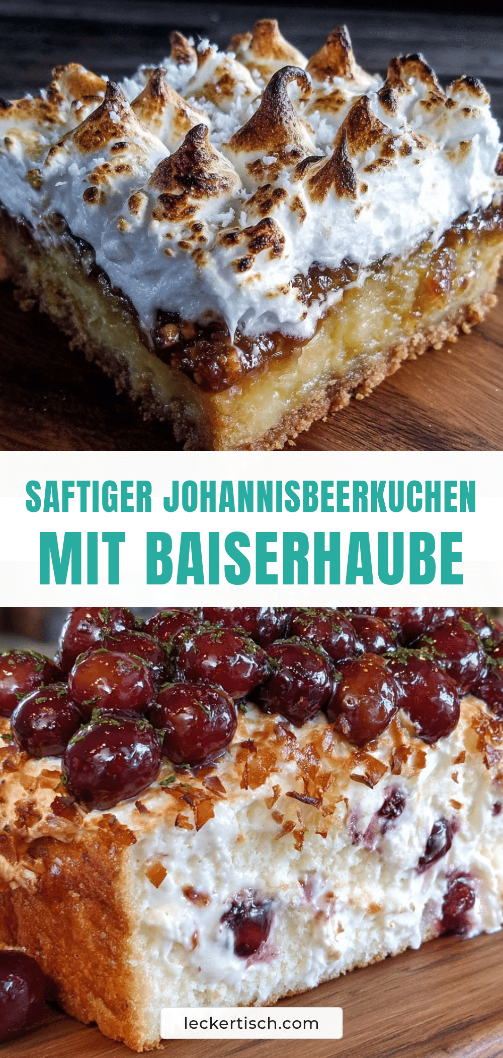 fluffiger Johannisbeerkuchen mit Baiserhaube recipe