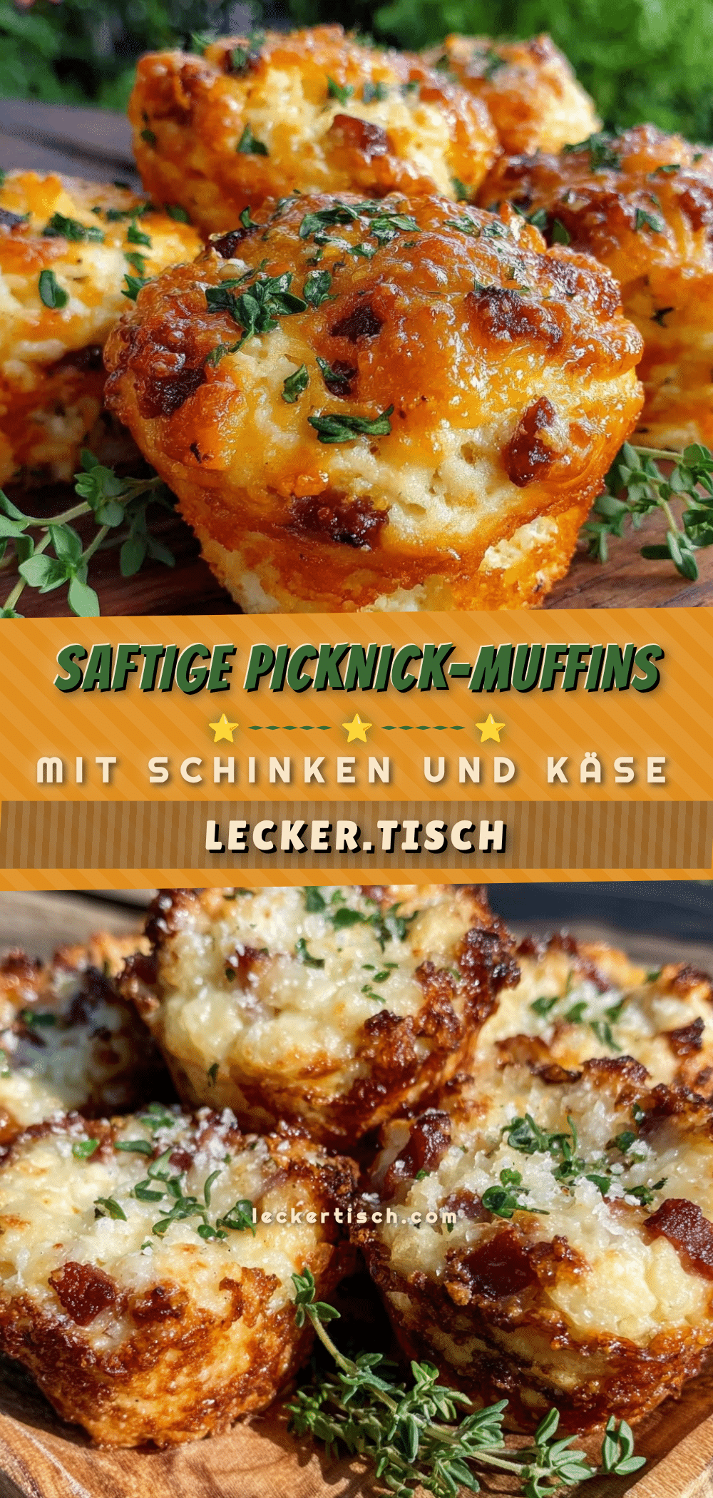 herzhafte Picknick-Muffins mit Schinken und Käse recipe