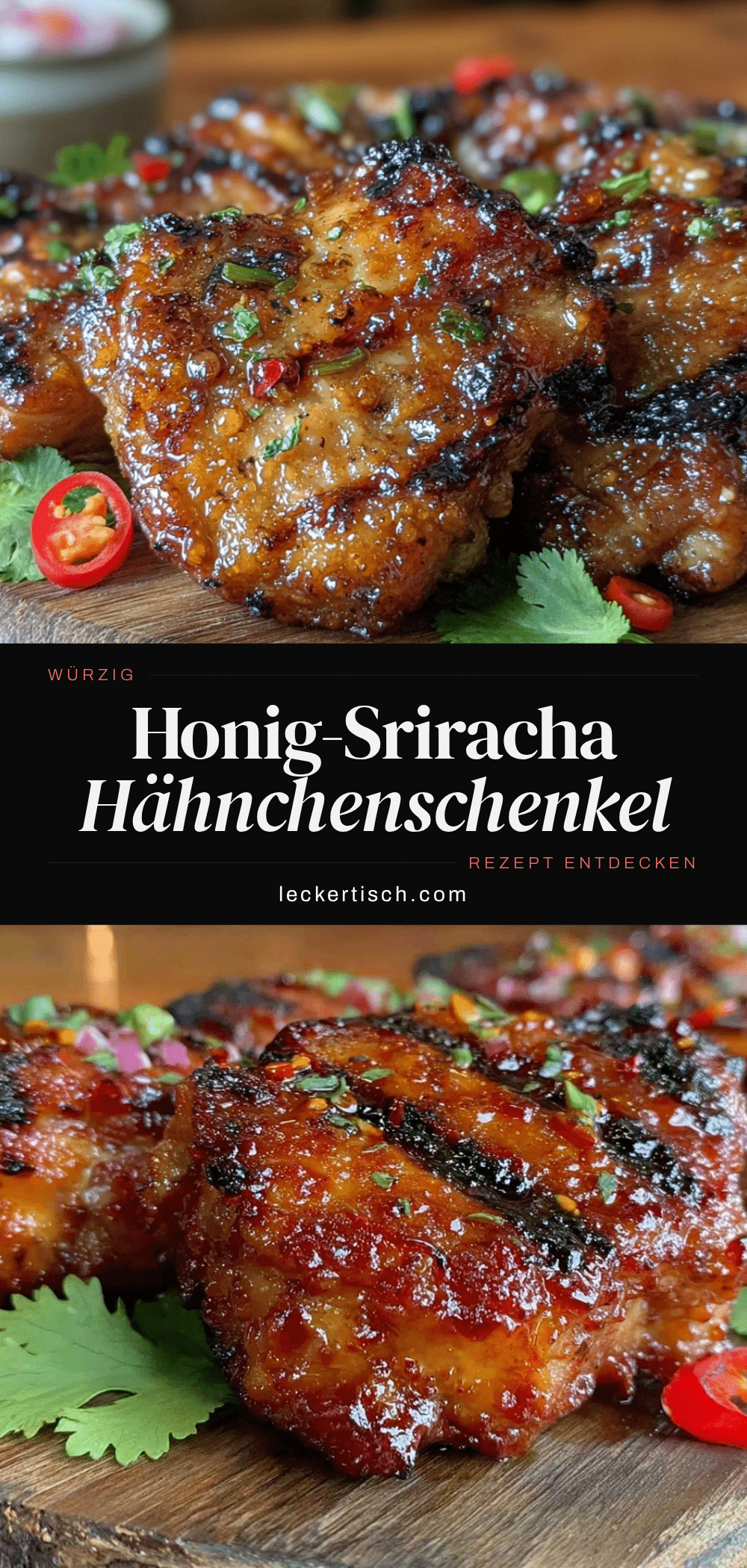 Honig-Sriracha Hähnchenschenkel recipe