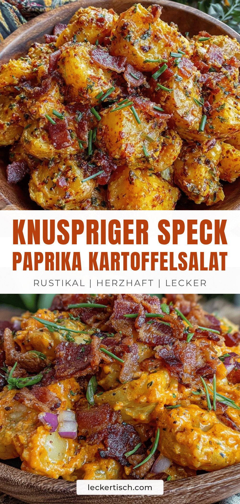 Knuspriger Geräucherter Paprika Kartoffelsalat mit Speck recipe