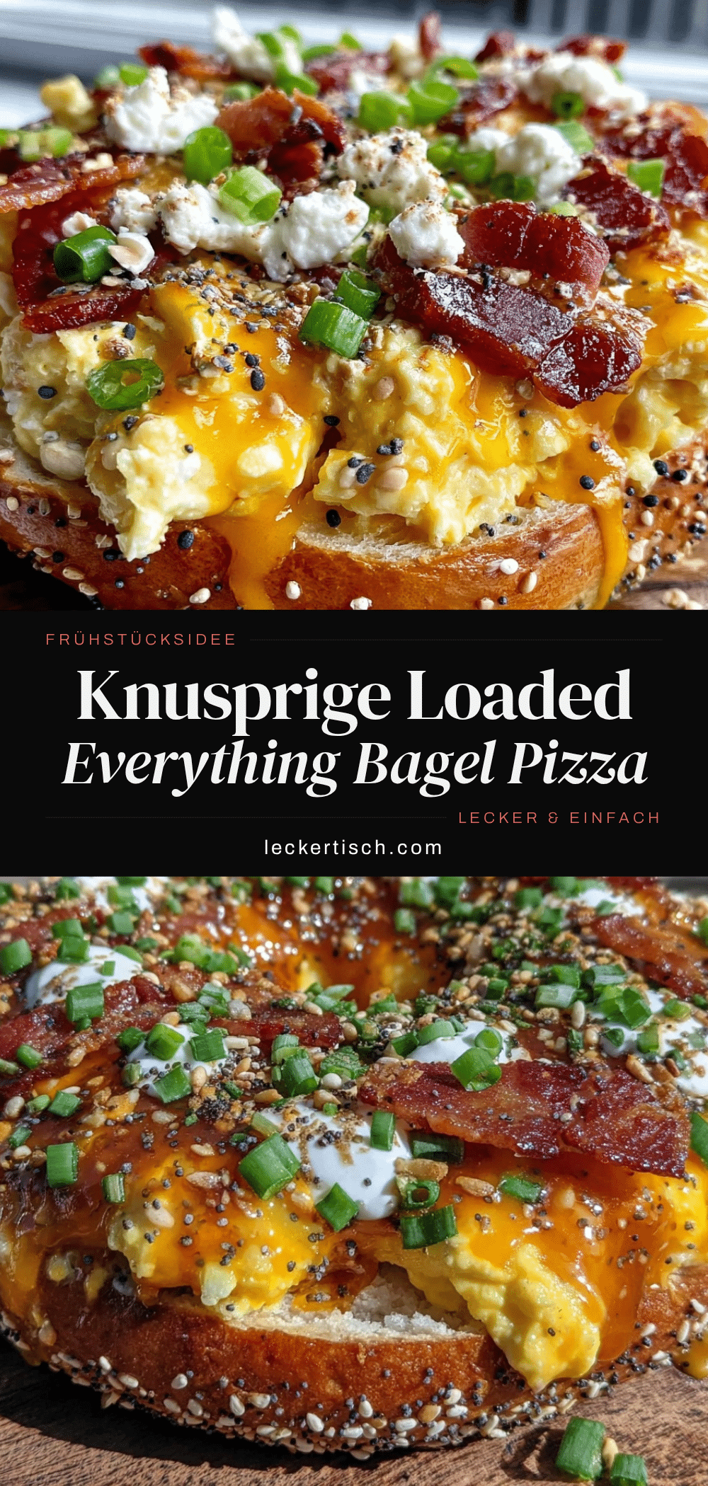 Loaded Everything Bagel Breakfast Pizza recipe