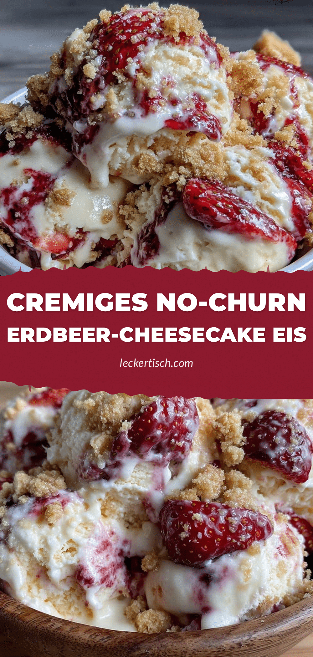 No-Churn Erdbeer-Cheesecake Eis recipe