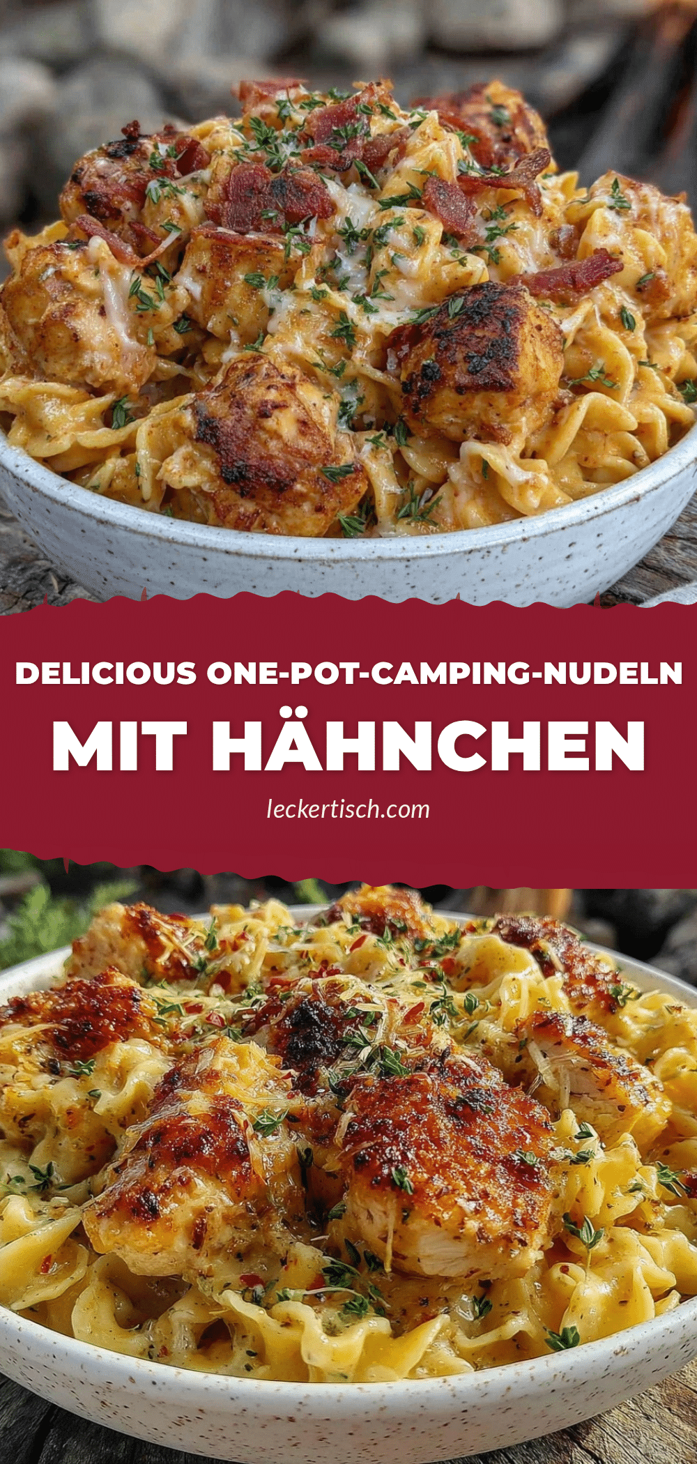 One-Pot-Camping-Nudeln mit Hähnchen recipe