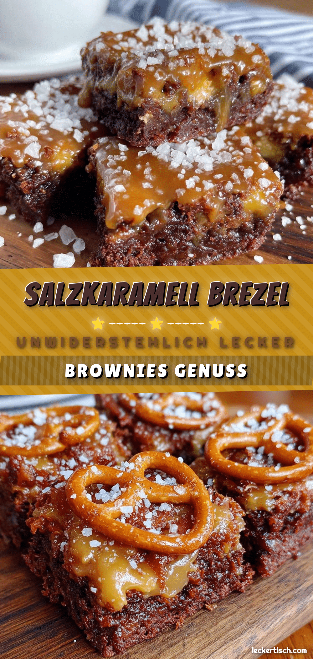 Salted Caramel Pretzel Brownies recipe