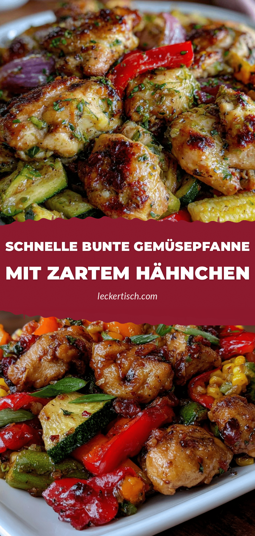 schnelle Gemüsepfanne mit Hähnchen recipe