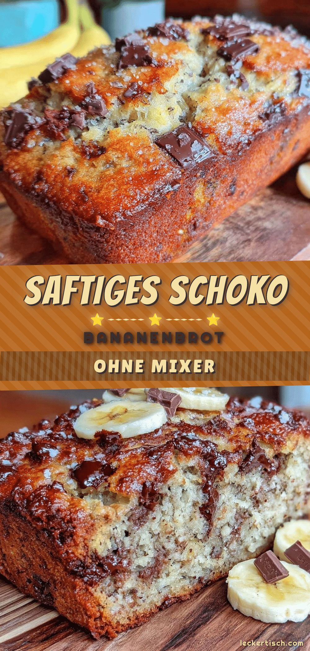 Schoko-Bananenbrot ohne Mixer recipe