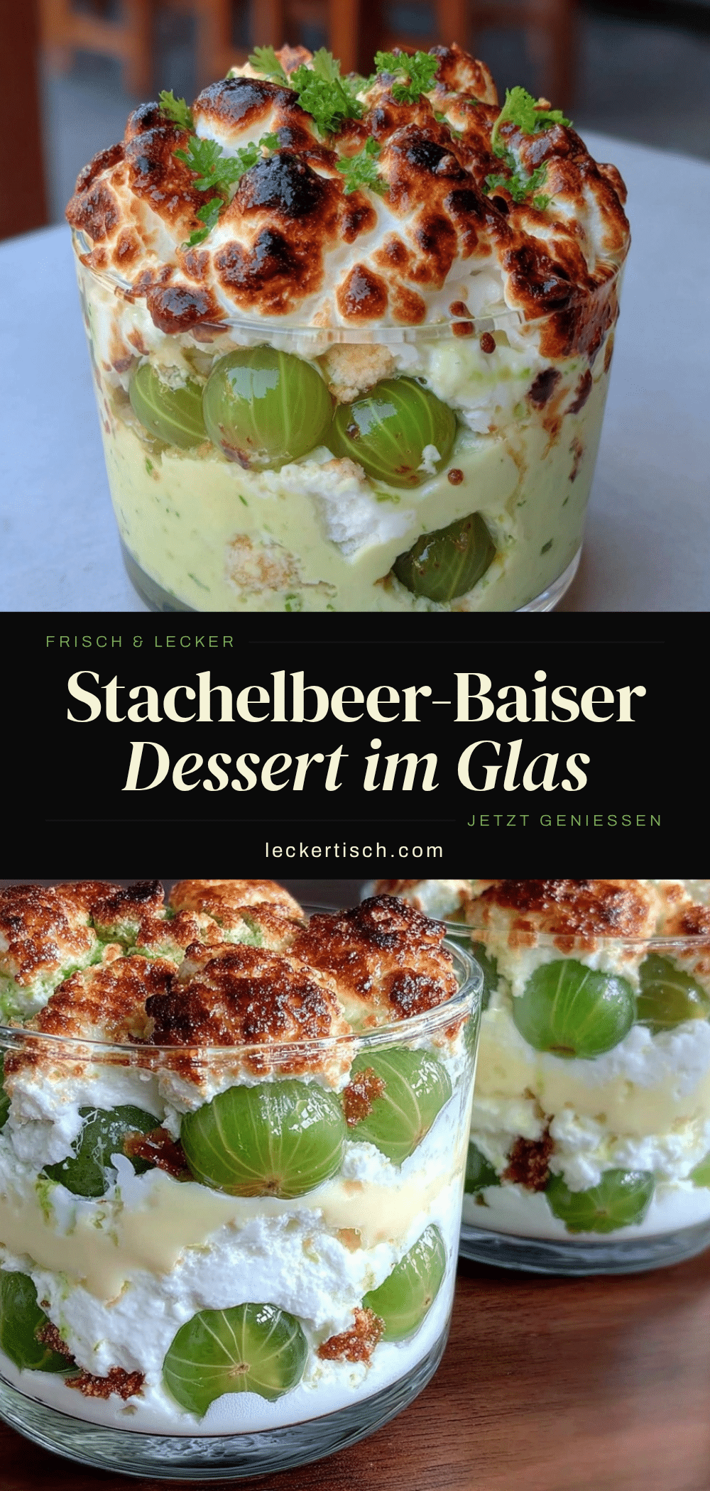 Stachelbeer-Baiser-Dessert recipe