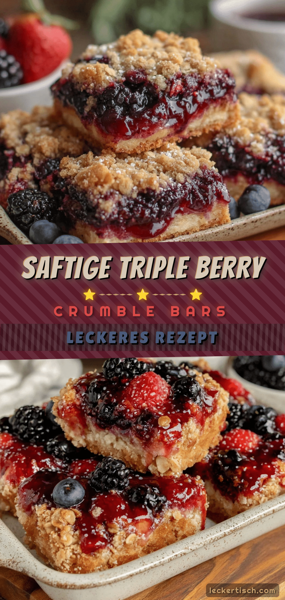 Triple Berry Crumble Bars recipe