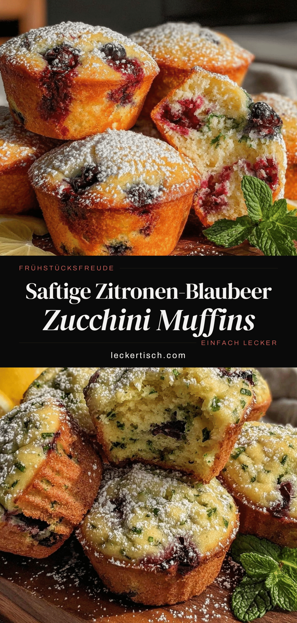 Zitronen-Blaubeer Zucchini Muffins recipe