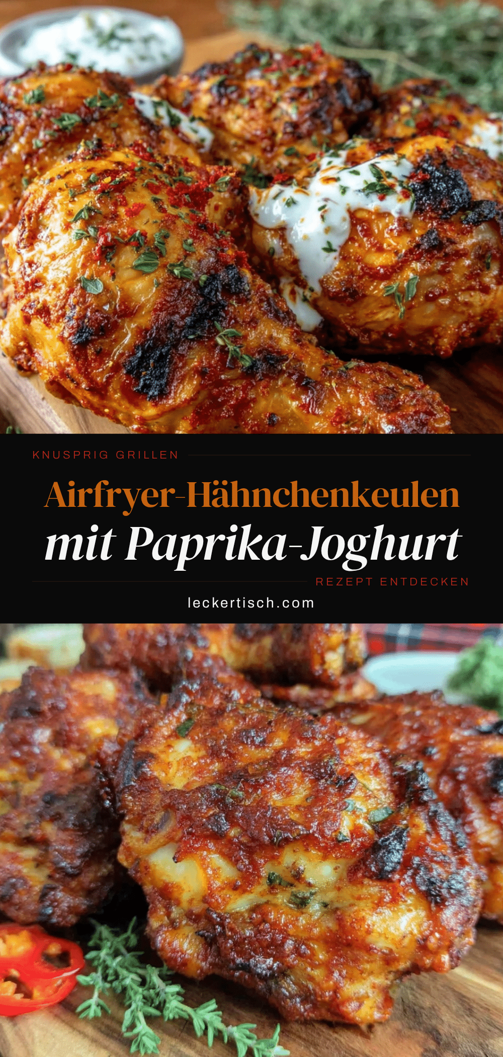 Airfryer-Hähnchenkeulen Paprika-Joghurt-Marinade recipe