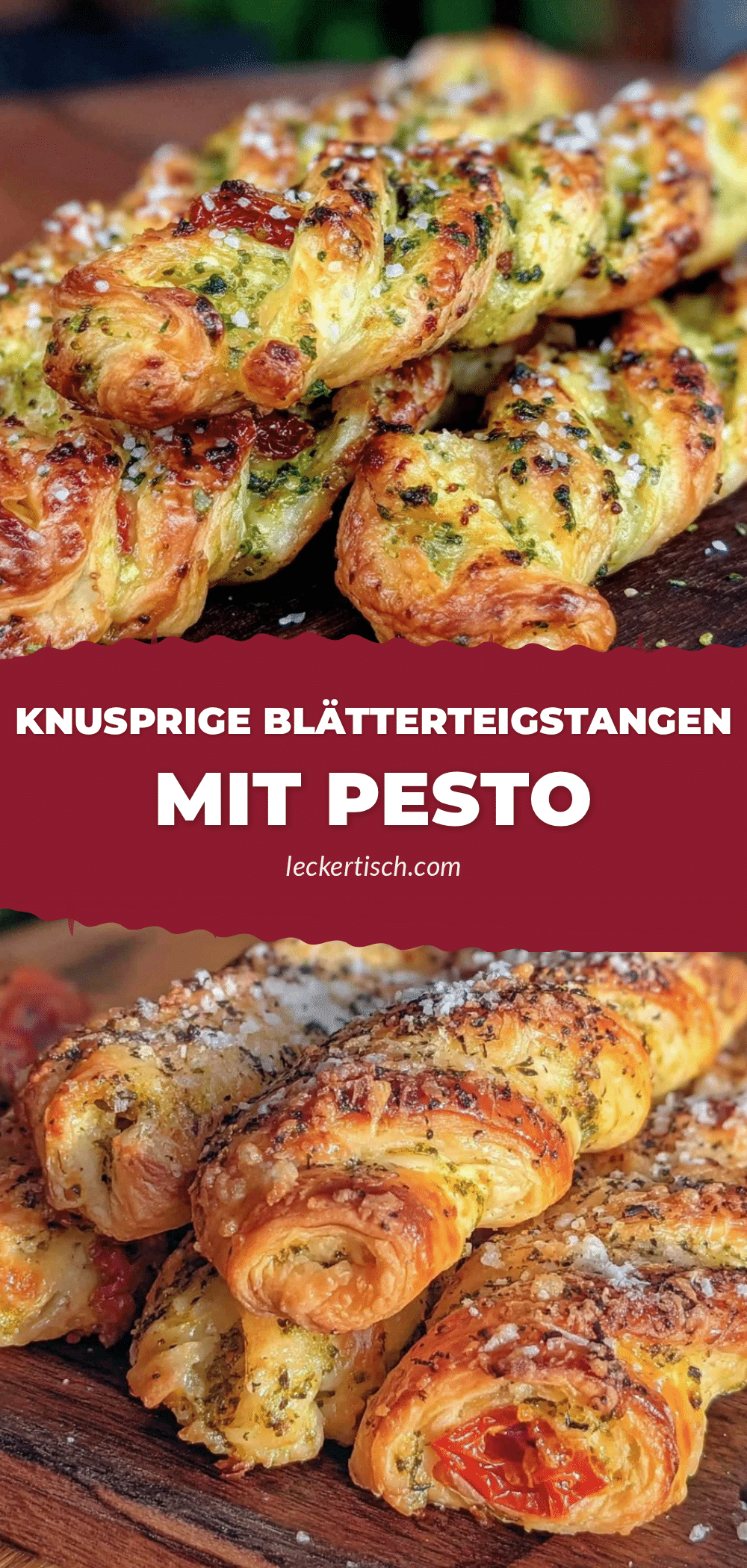 Blätterteig-Stangen mit Pesto und Tomaten recipe