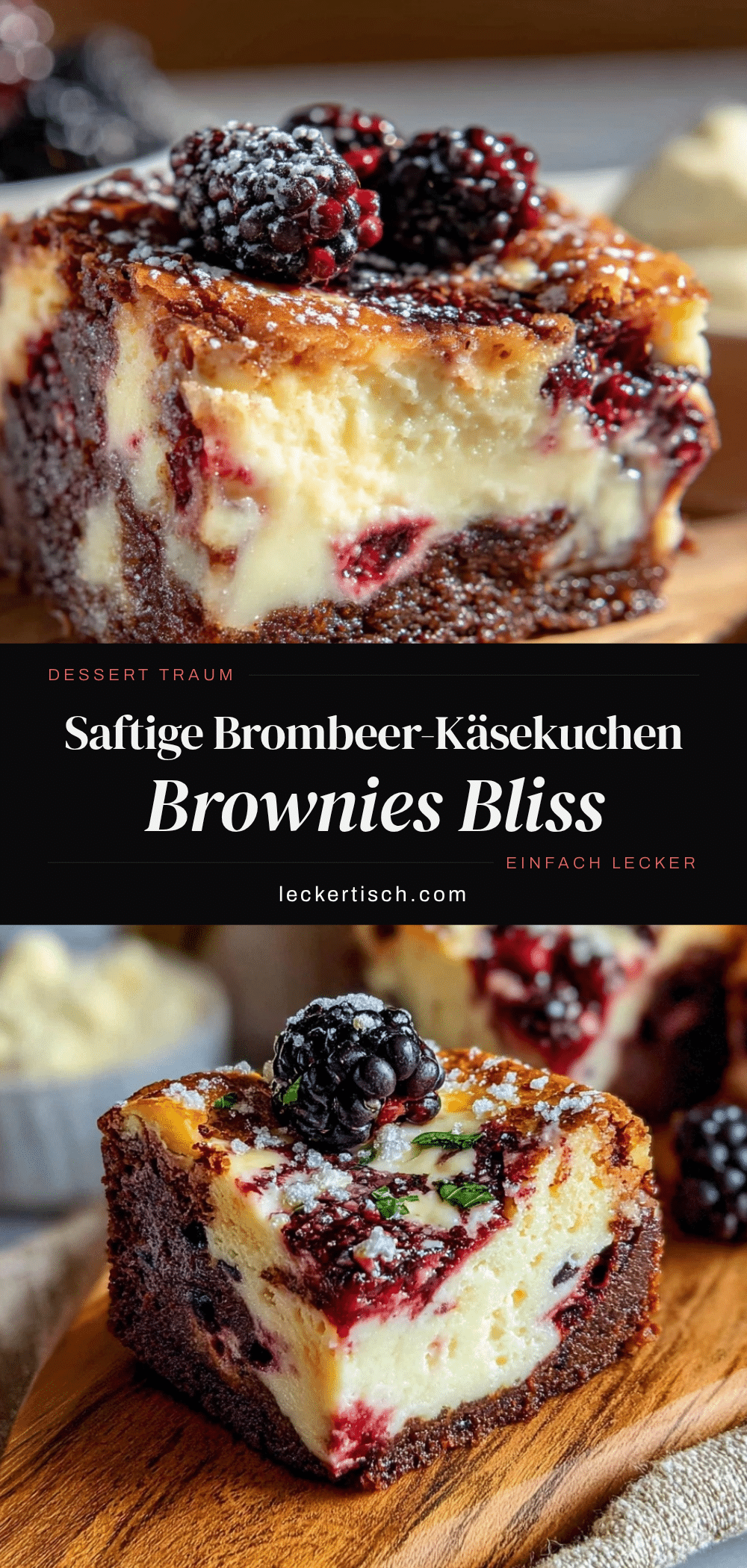Brombeer-Käsekuchen Brownies recipe