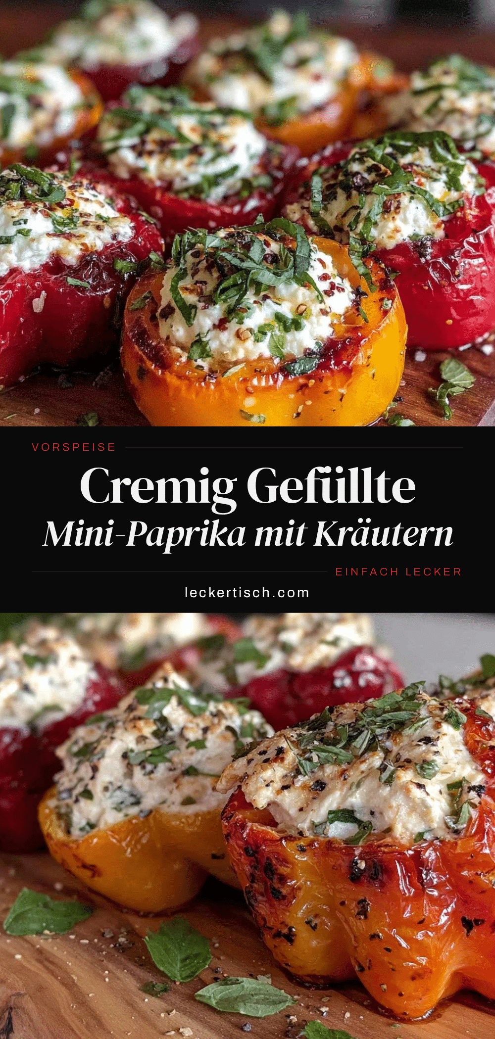 cremig gefüllte mini-paprika recipe