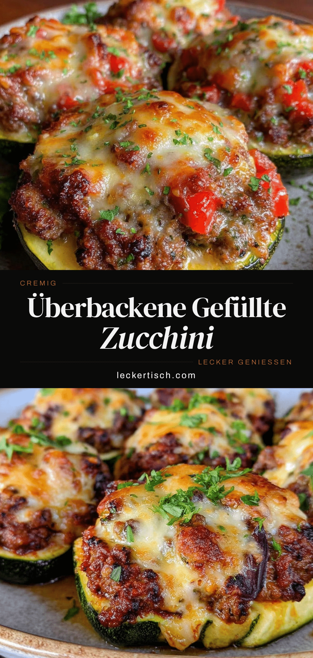 cremig überbackene gefüllte zucchini recipe