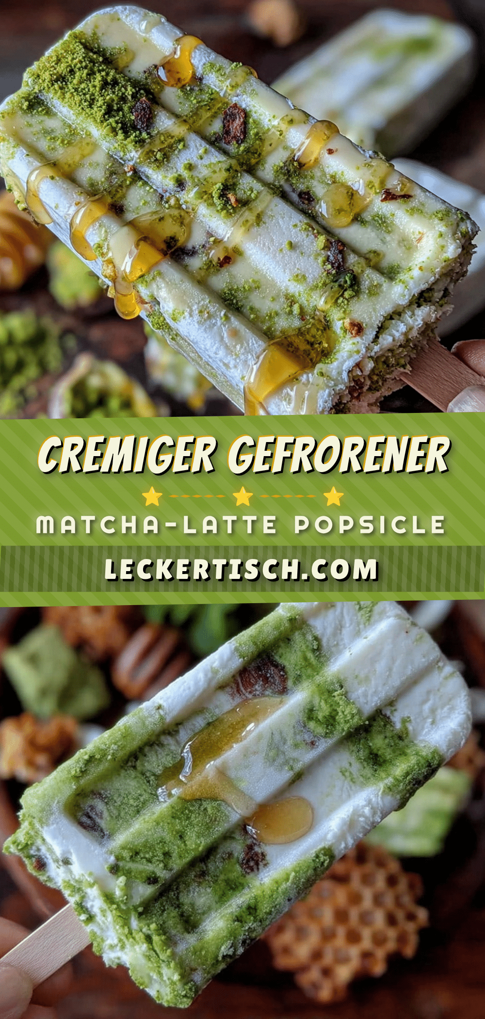 cremiger gefrorener Matcha-Latte Popsicle recipe