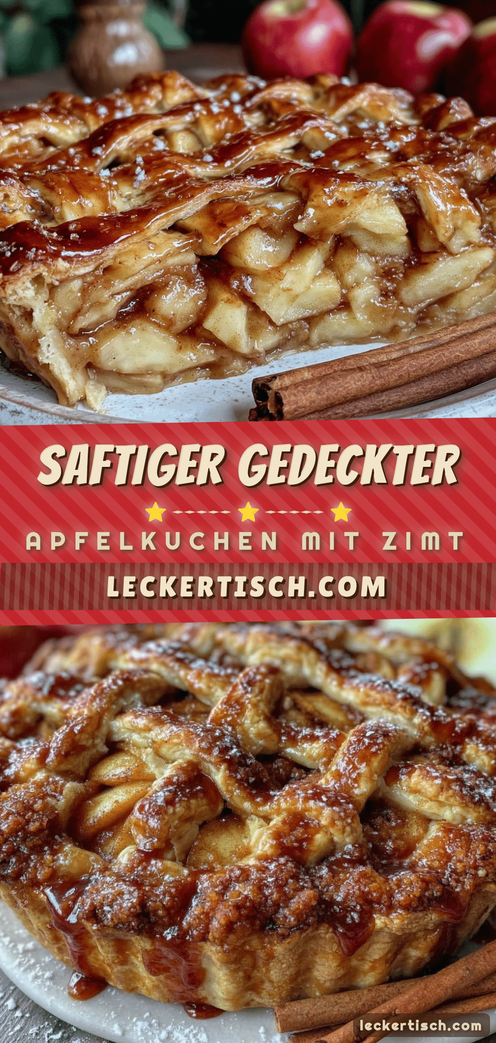 gedeckter Apfelkuchen mit Zimtfüllung recipe