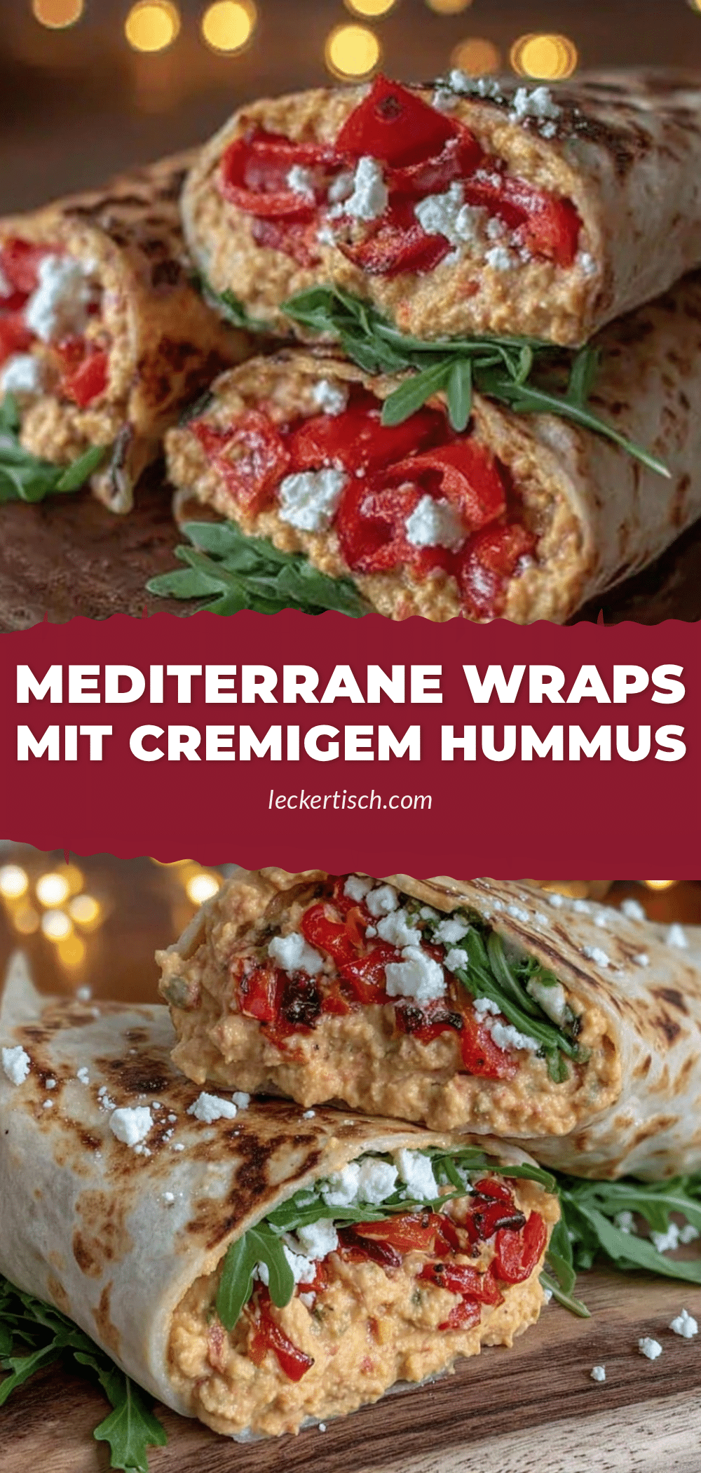 Mediterrane Wraps mit Hummus recipe