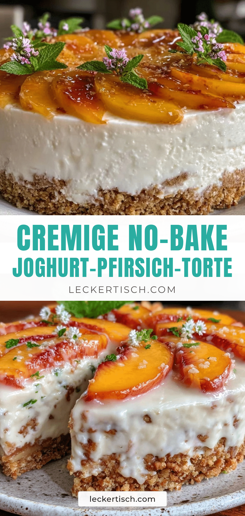 No-Bake Joghurt-Pfirsich-Torte recipe