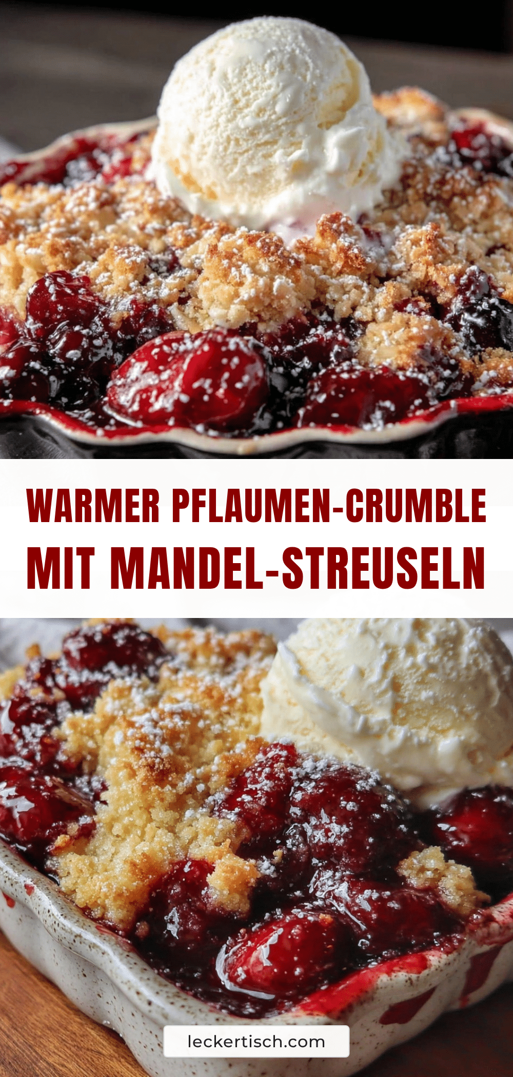 Pflaumen-Crumble mit Mandel-Streusel recipe