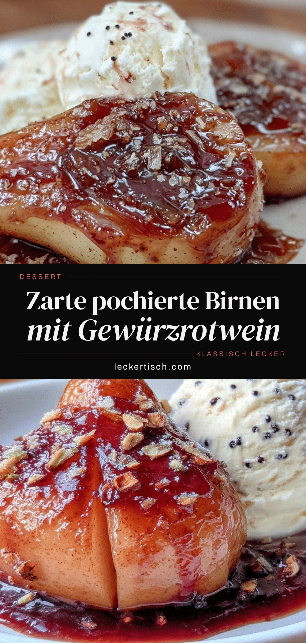 pochierte Birnen mit Gewürzrotwein recipe