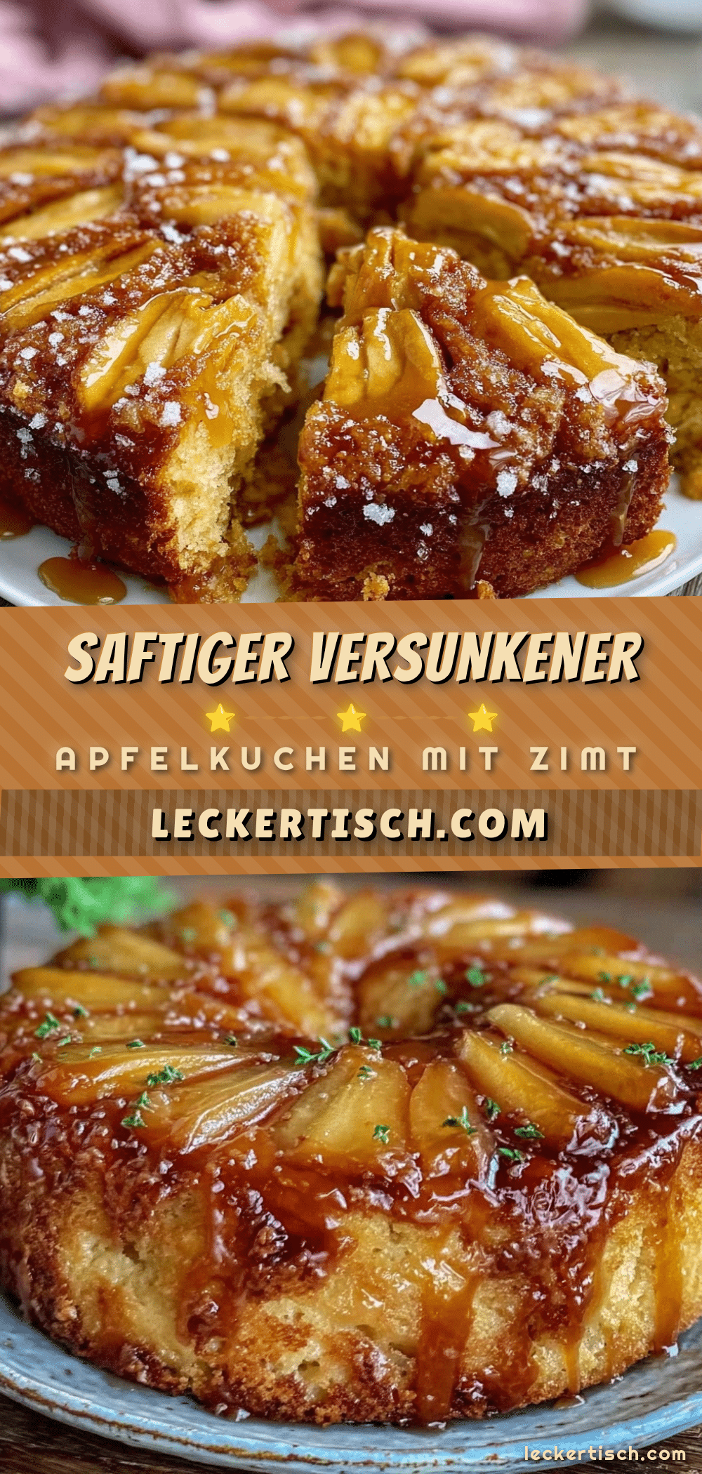 versunkener Apfelkuchen mit Zimt recipe