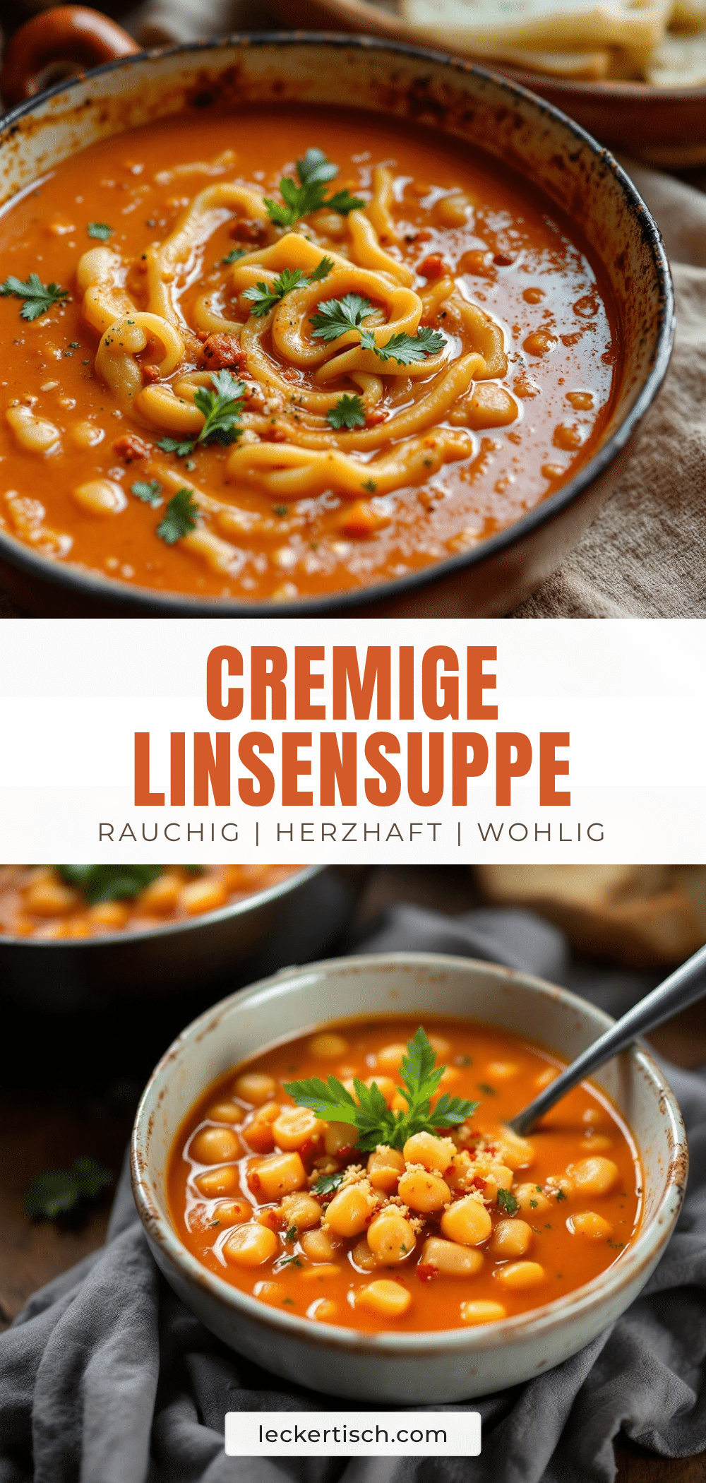 Cremige Linsensuppe mit geräuchertem Paprika recipe