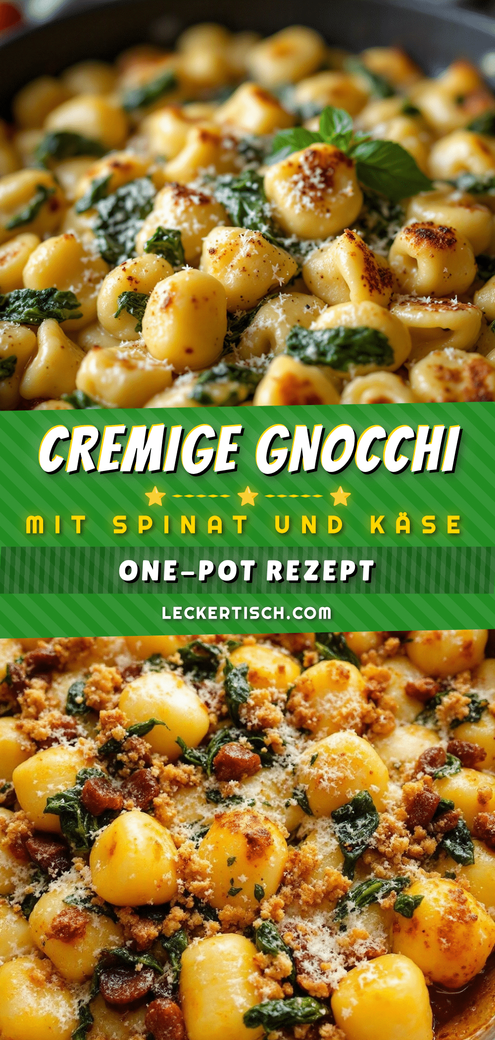cremige one-pot gnocchi mit spinat und käse recipe