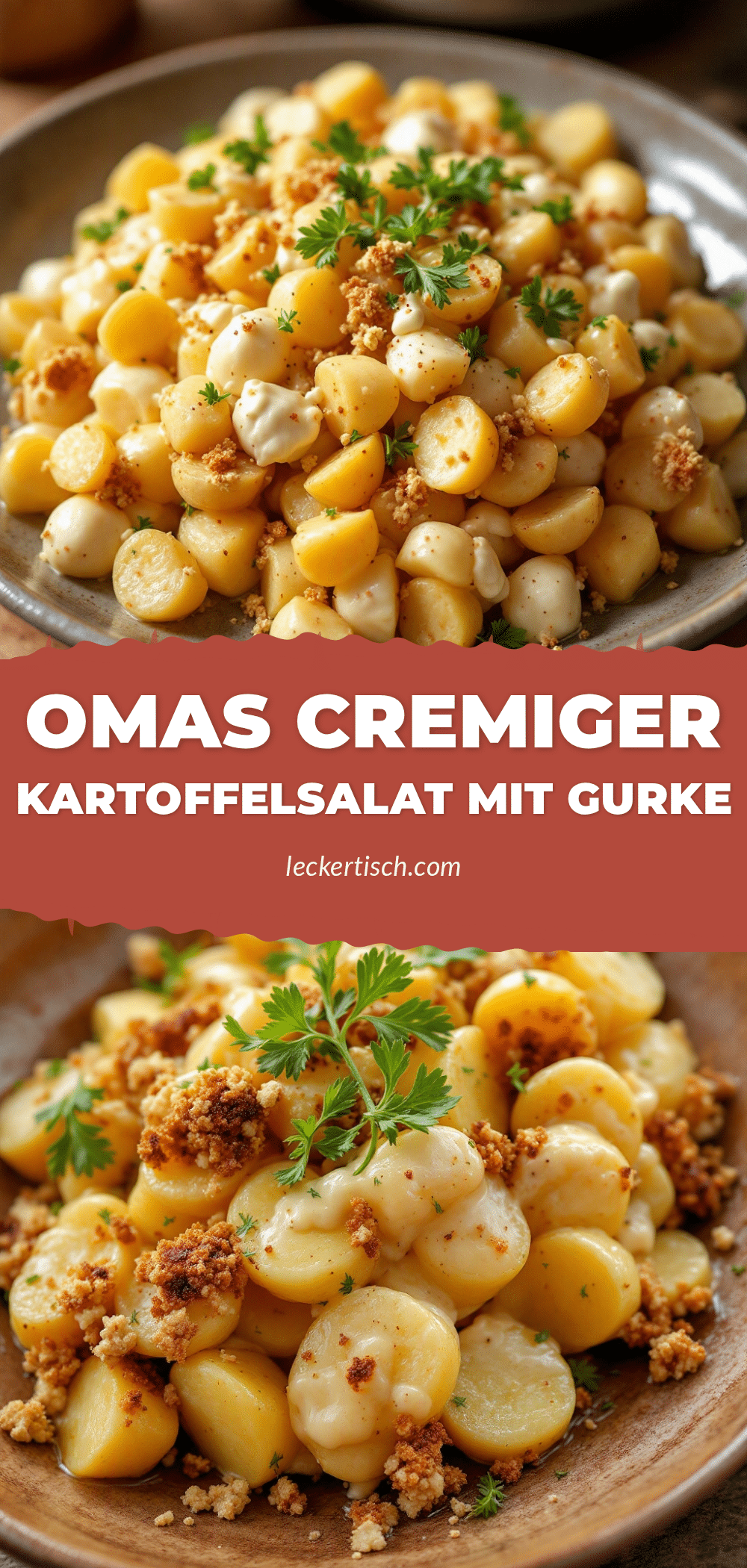 cremiger Kartoffelsalat mit Mayonnaise und Gurke recipe