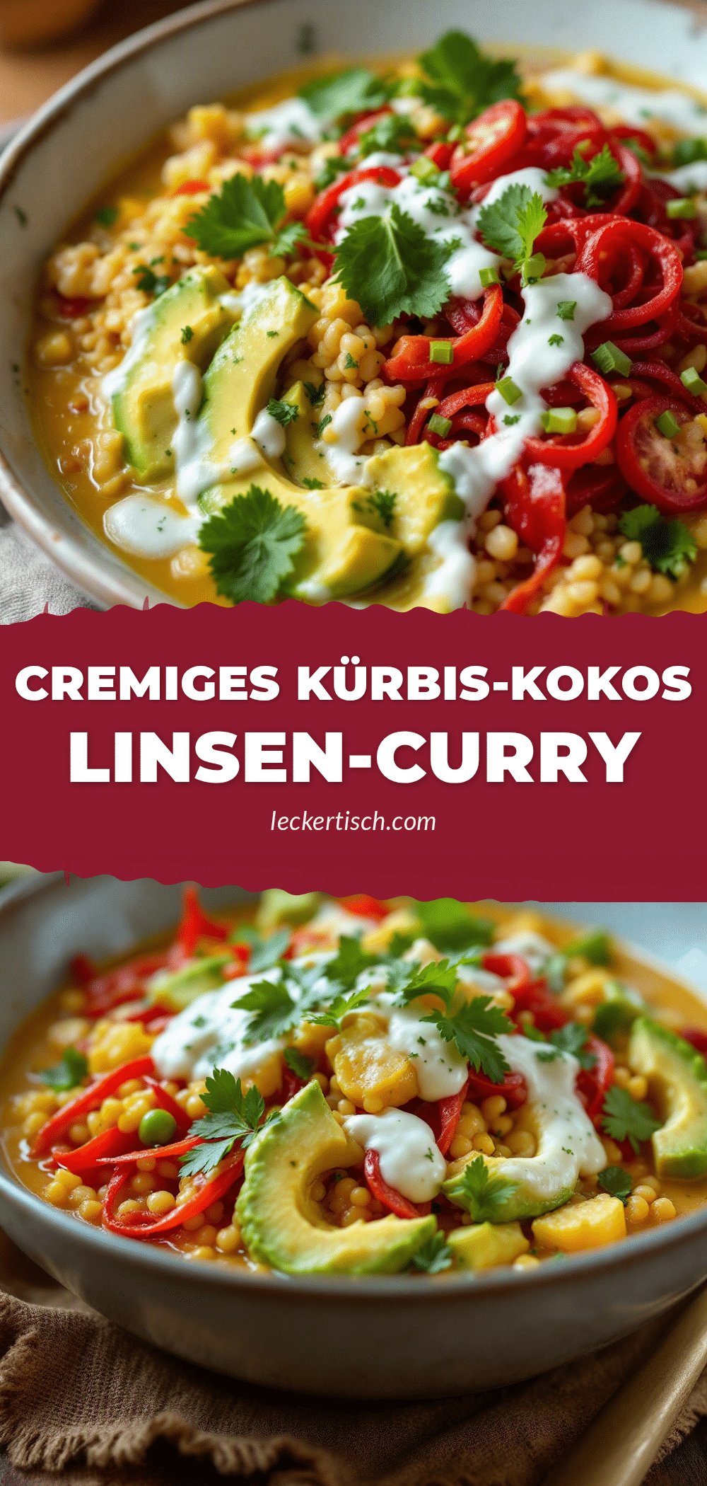 Cremiges Kürbis-Kokos-Linsen-Curry recipe