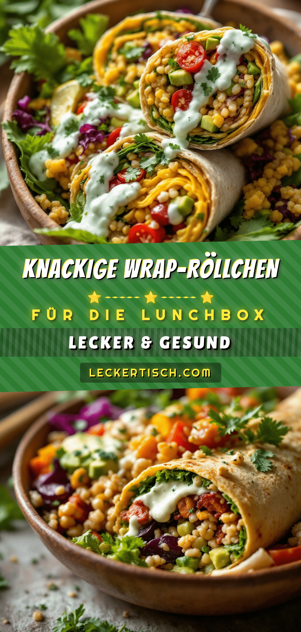 einfache vegetarische wrap-röllchen für die lunchbox recipe