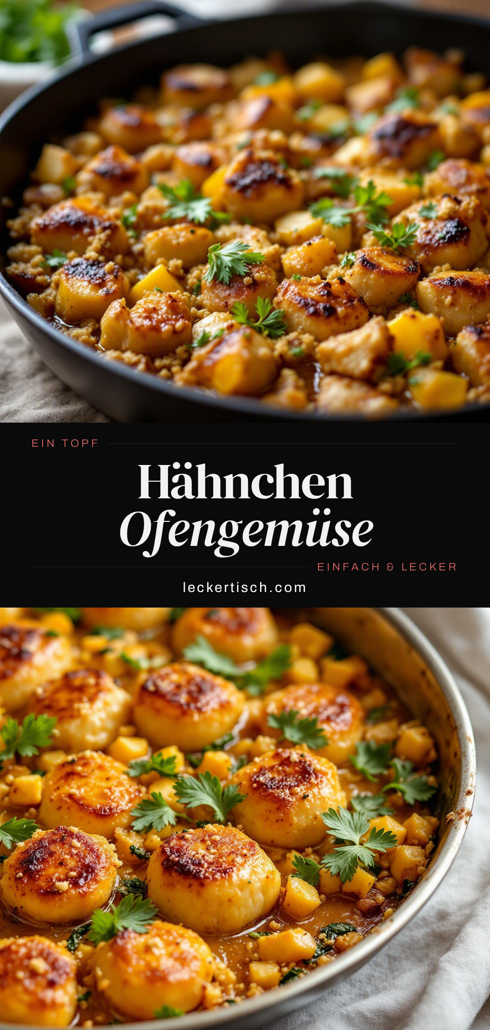 Einfaches One-Pan Hähnchen mit buntem Ofengemüse recipe