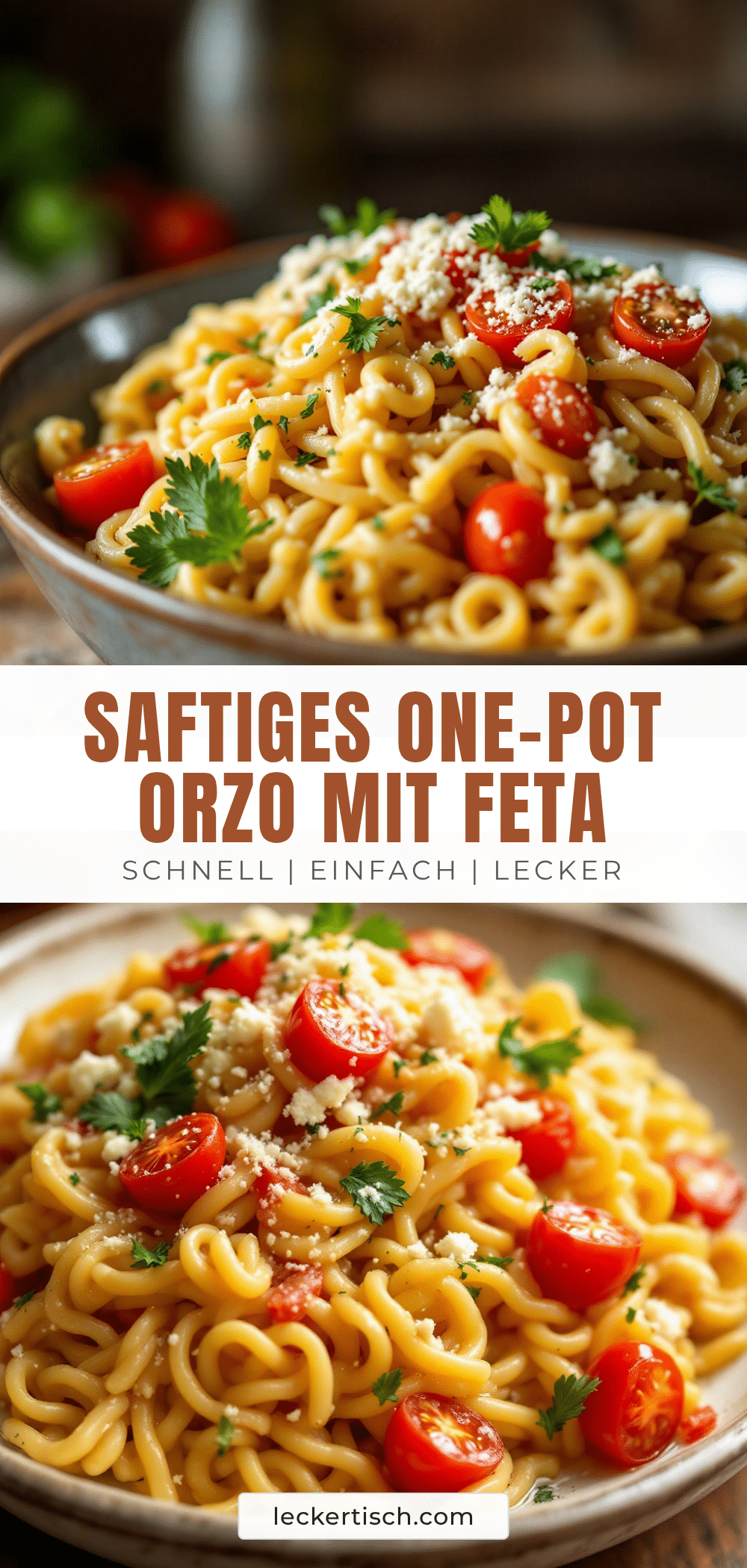 Einfaches One-Pot Orzo mit Feta und Kirschtomaten recipe
