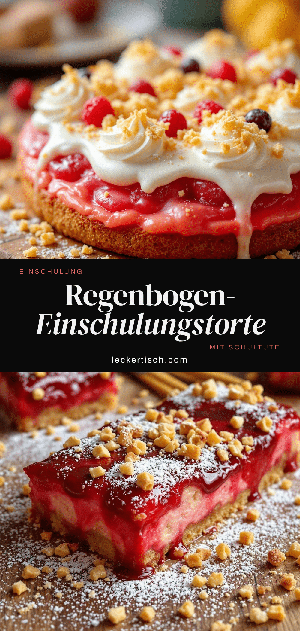 Einschulungstorte mit Regenbogen recipe