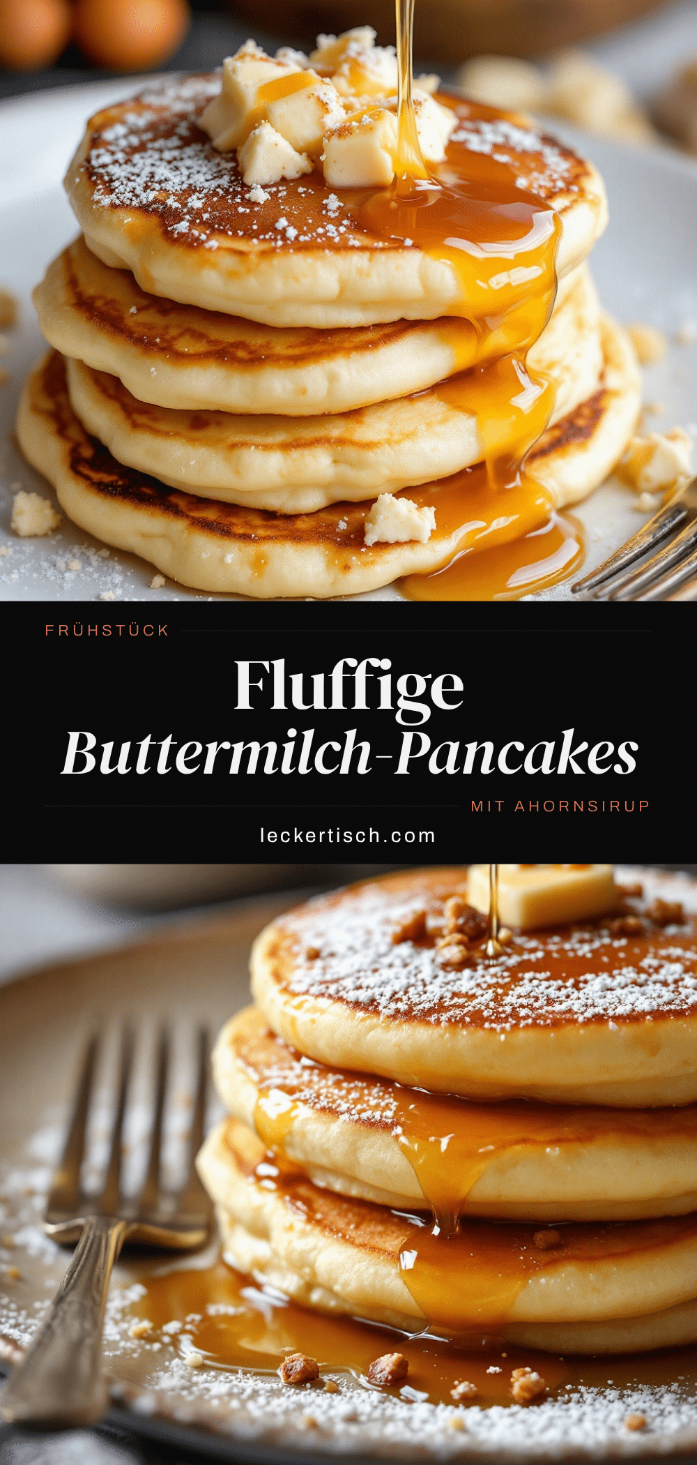 Fluffige Buttermilch-Pancakes mit Ahornsirup recipe