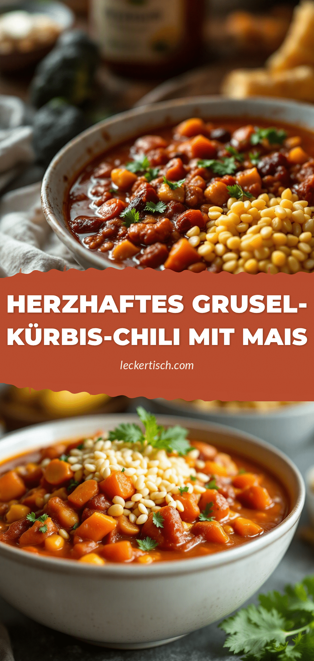 Herzhaftes Kürbis-Chili mit Mais recipe