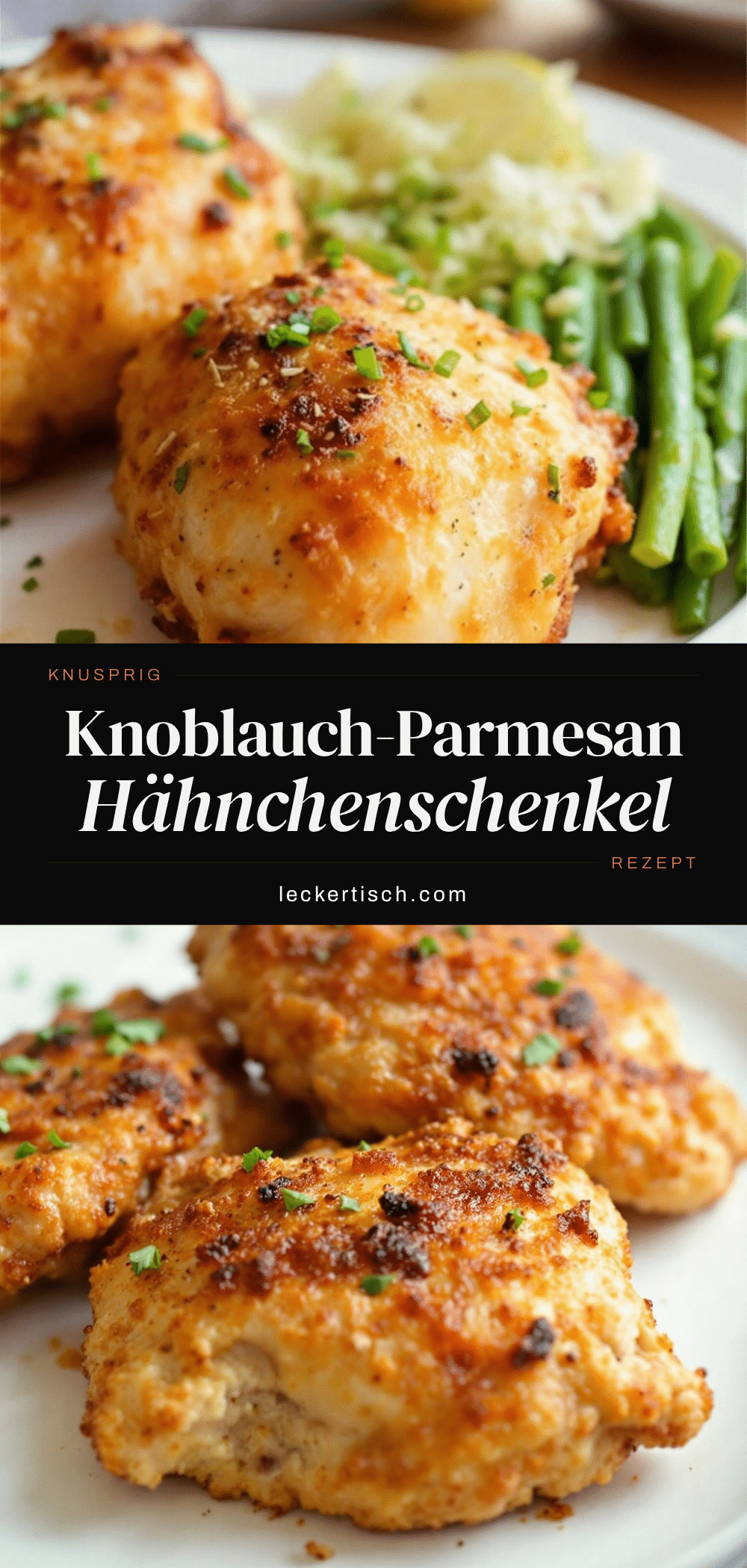 knusprige Air Fryer Hähnchenschenkel mit Knoblauch und Parmesan recipe