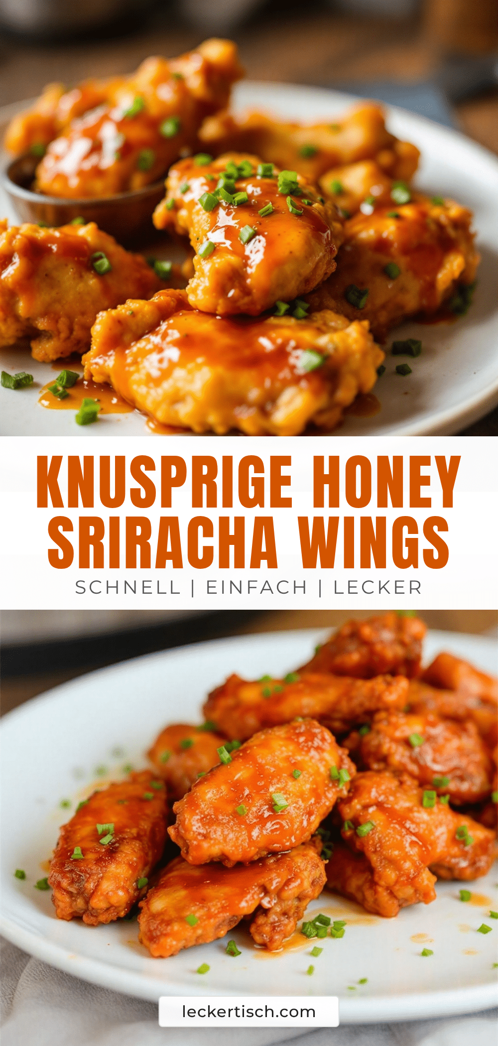 Knusprige Honey Sriracha Chicken Wings aus der Heißluftfritteuse recipe