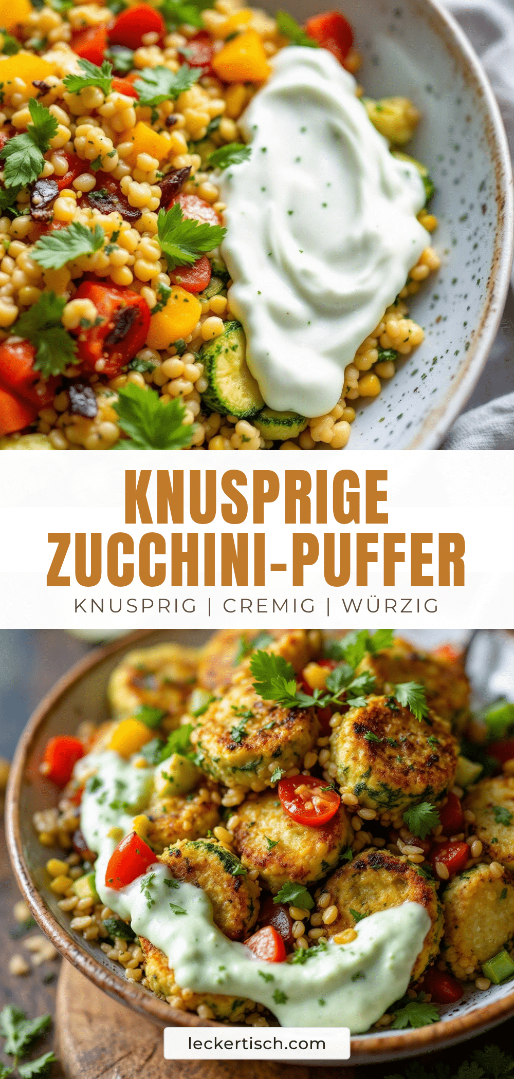 Knusprige Zucchini-Puffer mit Joghurt-Dip recipe