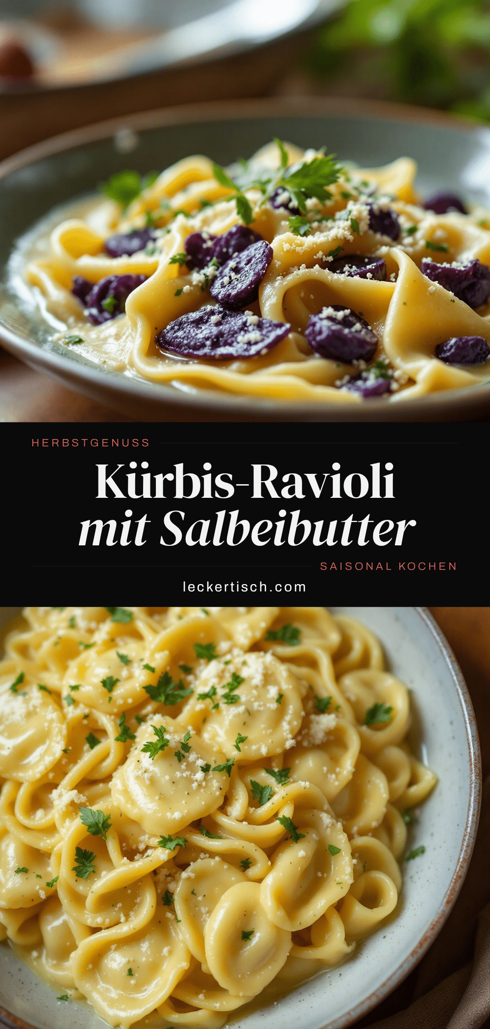 Kürbis-Ravioli mit Salbeibutter recipe