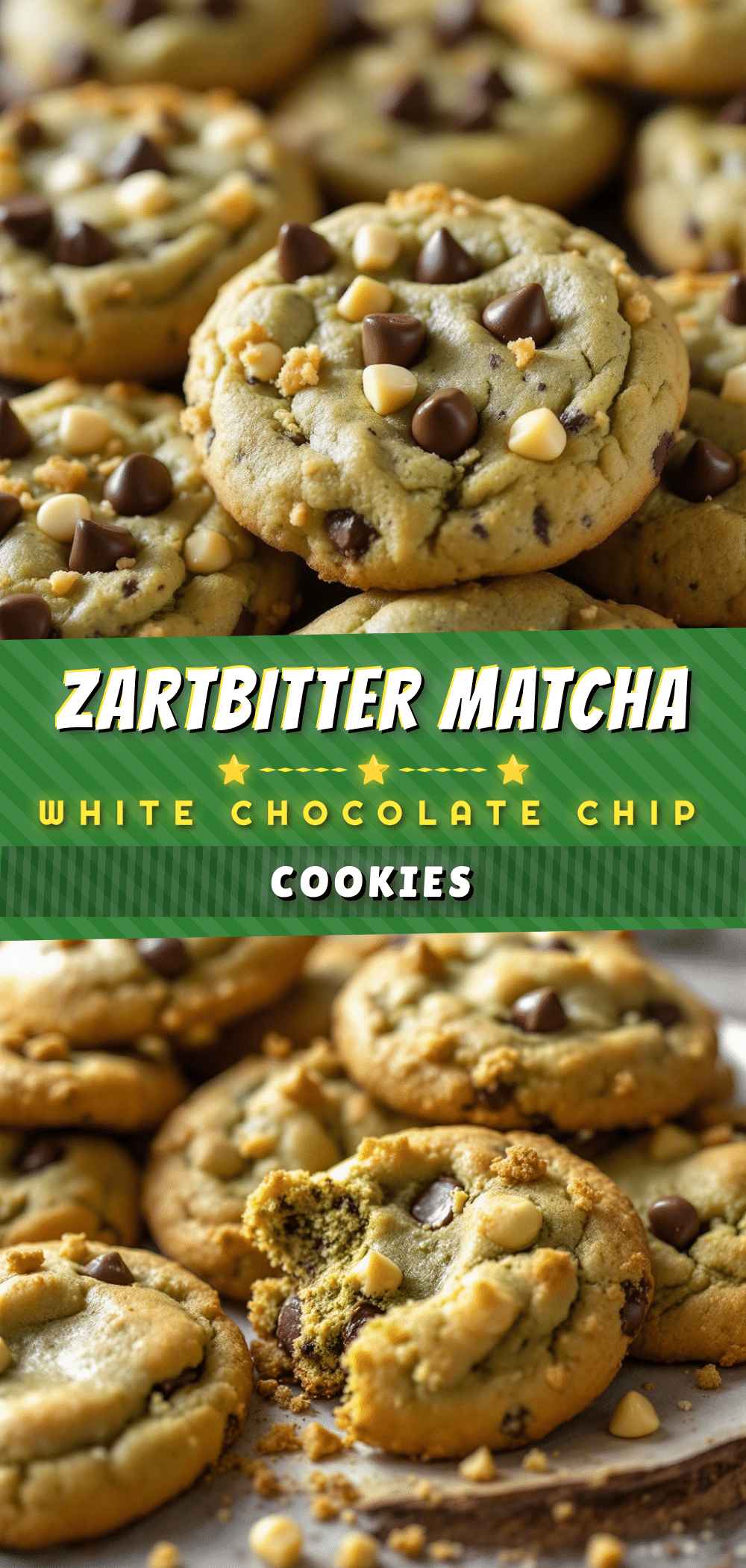 Perfekte Matcha White Chocolate Chip Cookies recipe